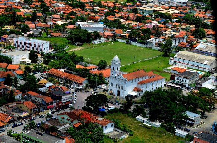 Vista aérea do centro de Maricá (RJ). Foto: Prefeitura de Maricá/Fernando Silva 