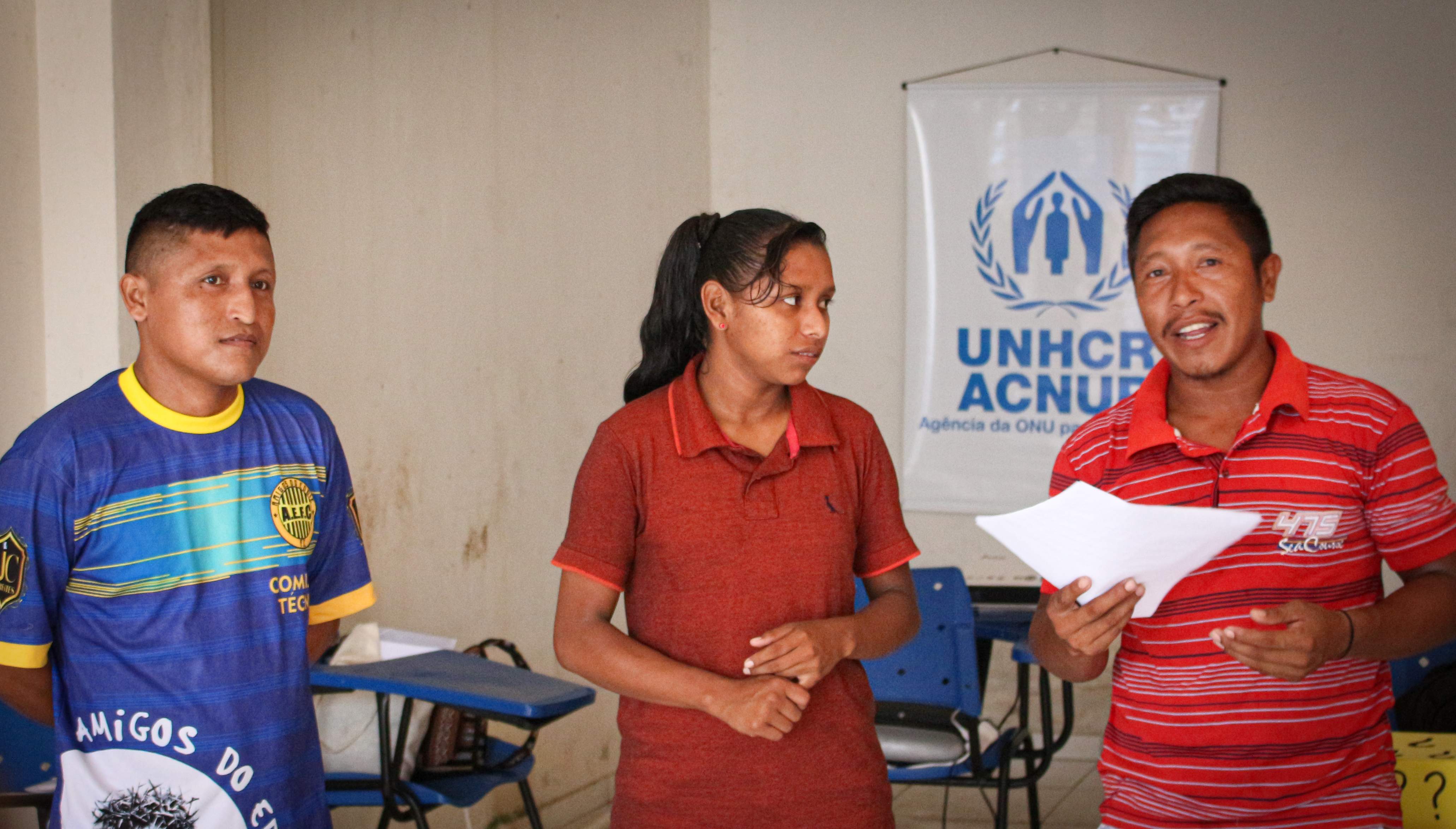 Indígenas levantam e apresentam demandas de saúde no Abrigo Alfredo Nascimento, zona norte de Manaus, que conta com apoio do ACNUR Brasil. Foto: ACNUR/Felipe Irnaldo