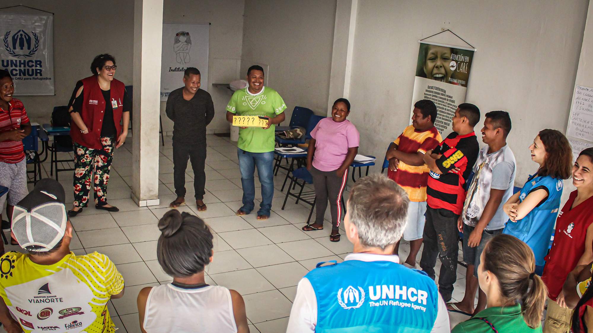 Grupo participa de mobilizações que envolvem roda de conversa, dinâmicas e treinamentos específicos sobre saúde no Brasil. Foto: ACNUR/Felipe Irnaldo