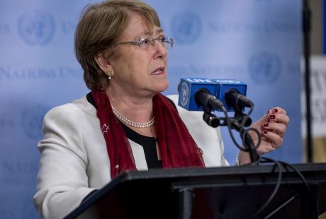 Alta-comissária da ONU para os direitos humanos, Michelle Bachelet, concede coletiva de imprensa na sede das Nações Unidas, em Nova Iorque. Foto: ONU/Jean-Marc Ferre