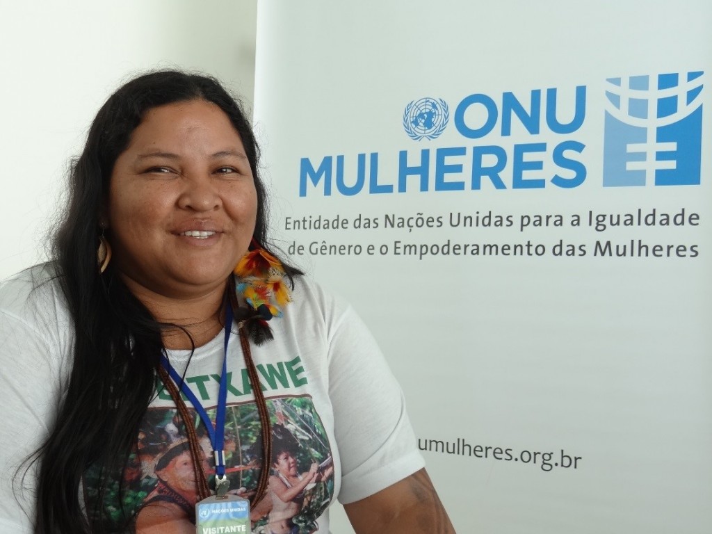 Leonice Tupari integra o projeto Voz das Mulheres Indígenas, realizado em parceria com a ONU Mulheres Brasil Foto:Isabel Clavelin/ONU Mulheres