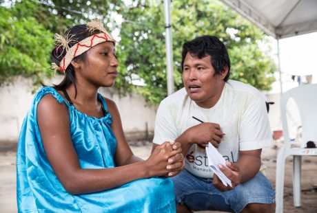 Indígenas venezuelanos da etnia warao e eñepas em abrigo em Boa Vista, Roraima. Foto: OIM