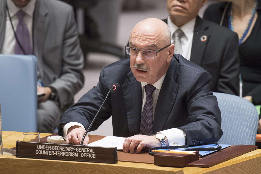 Vladimir Voronkov, subsecretário-geral do Escritório das Nações Unidas de Contraterrorismo, durante reunião no Conselho de Segurança. Foto: ONU/Eskinder Debebe