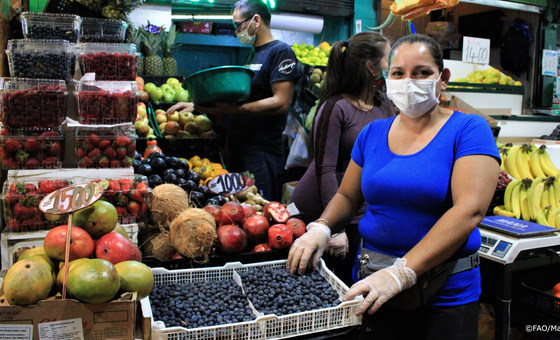 Mercado no Chile, durante a pandemia de COVID-19. Foto: FAO/Max Valencia