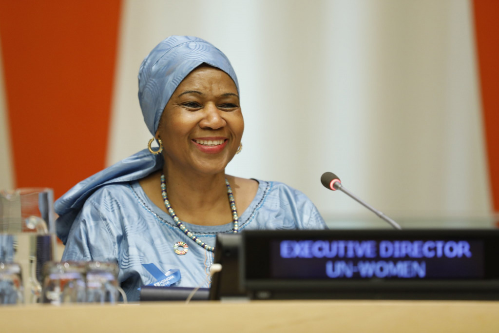 Phumzile Mlambo-Ngcuka, chefe da ONU Mulheres, em evento para celebrar o Dia Internacional das Mulheres em Nova Iorque. Foto: ONU Mulheres