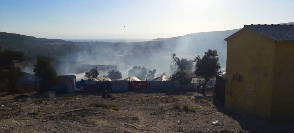 Danos causados ​​pelo incêndio no Centro de Registro e Identificação do Campo de Refugiados de Moria em Lesbos, Grécia. Foto: ACNUR