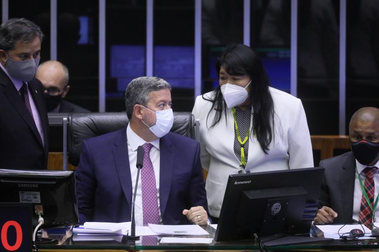 Discussão e votação de propostas. Presidente da Câmara, Arthur Lira PP - AL e dep. Joenia Wapichana REDE - RR