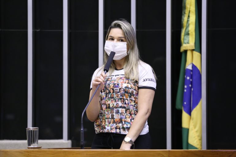 Homenagem às Vítimas do Rompimento da Barragem de Brumadinho/MG. Presidente da Associação de Familiares de Vítimas, Alexandra Costa