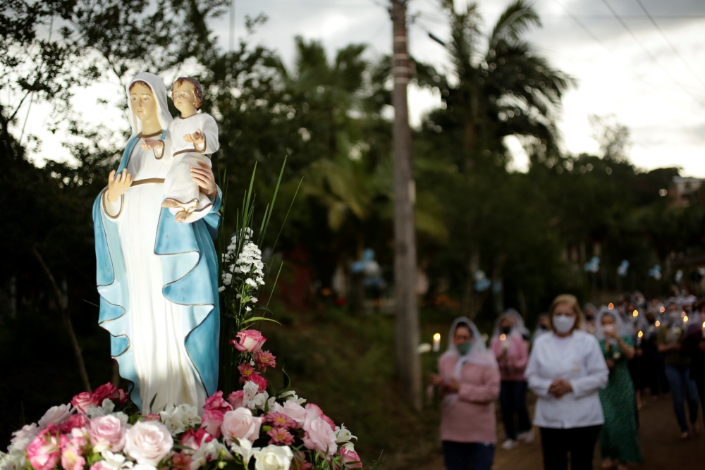 Procissão pelas vítimas do carvão, lembrando os mineiros falecidos em explosão de mina em 1984, tem Nossa Senhora da Saúde como santa padroeira