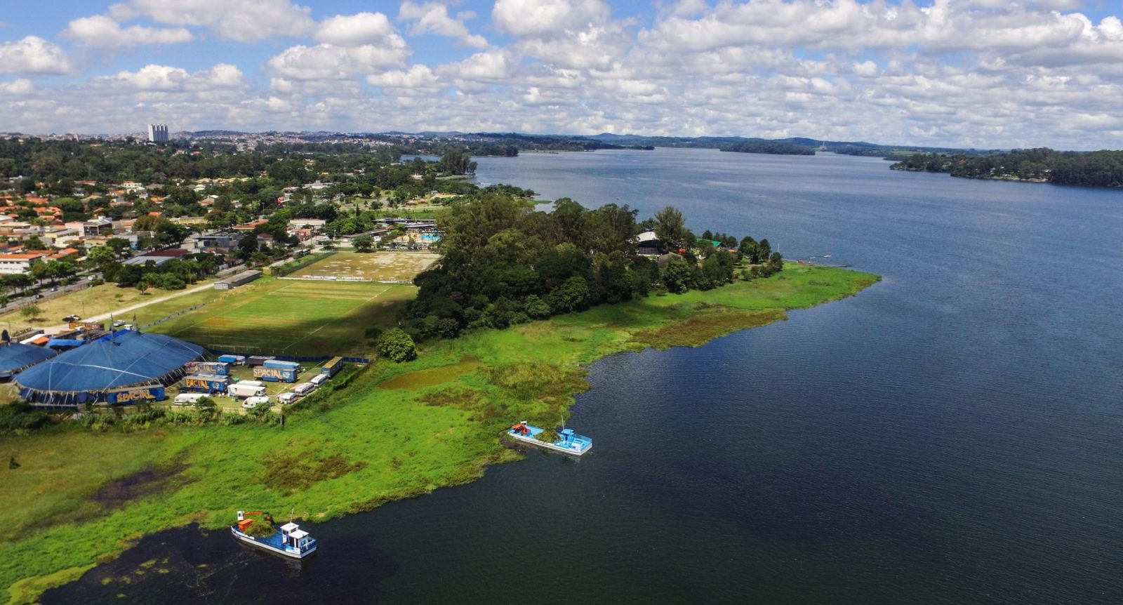 Imagem aérea da Represa de Guarapiranga