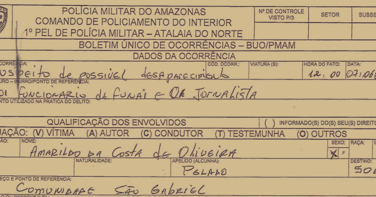 Capa_Suspeito de desaparecimento de jornalista e indigenista denuncia tortura em sua prisão