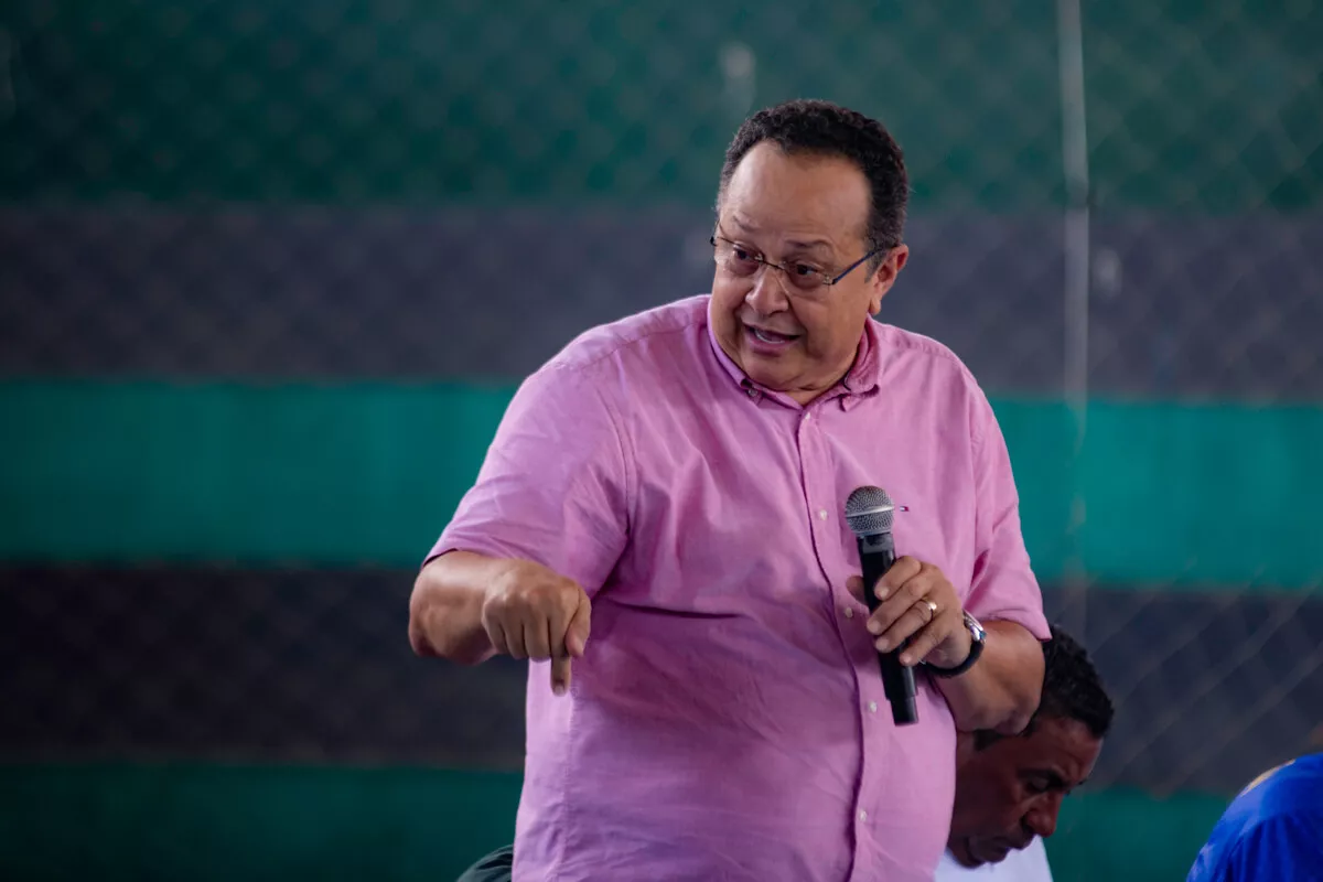 Deputado federal Silas Câmara no evento com pescadoras e pescadores de Atalaia do Norte