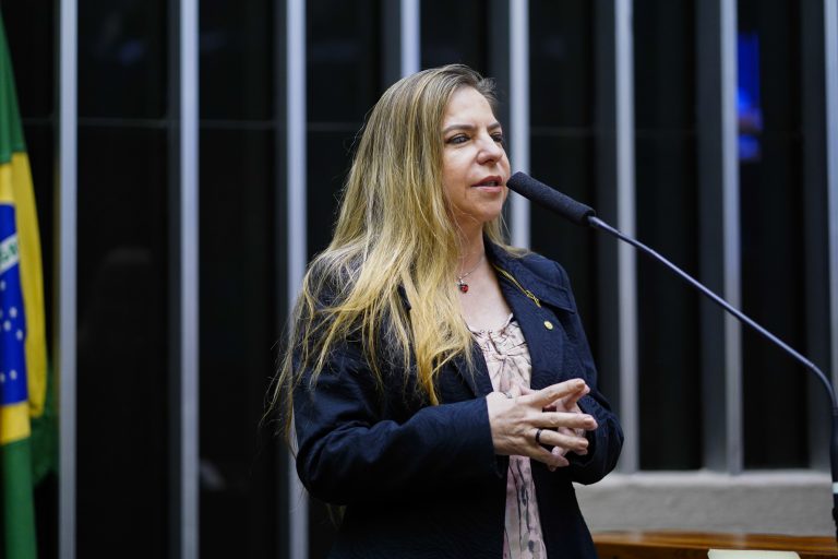 Luzianne Lins discursa na tribuna do Plenário