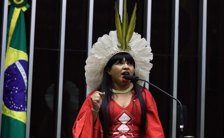 Célia Xakriabá discursa na tribuna do Plenário