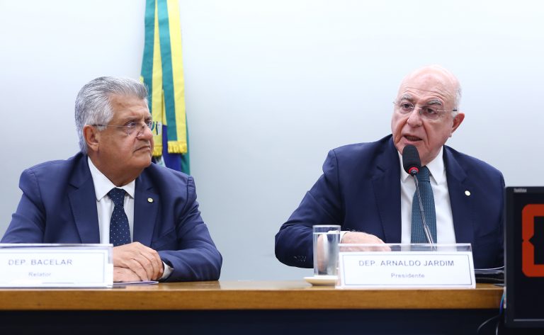 Deputados Bacelar (PV-BA) e Arnaldo Jardim (Cidadania-SP) em audiência pública da comissão especial