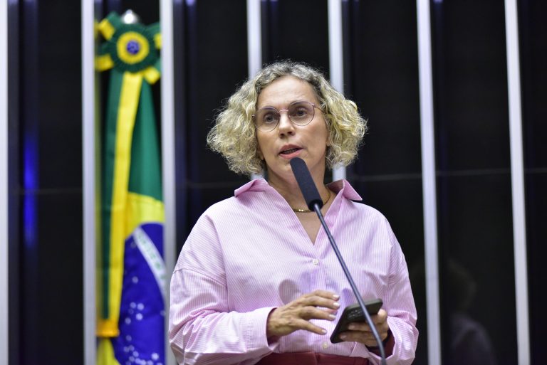 Ana Paula Lima discursa na tribuna do Plenário