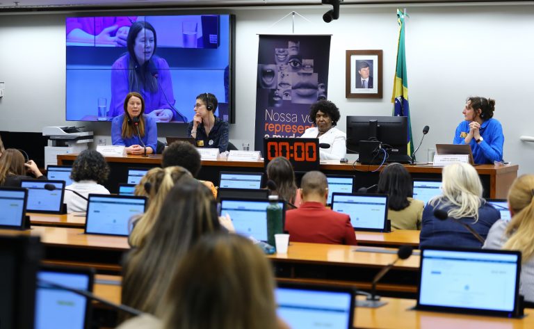 Reunião com representantes da Divisão de Gestão e Orçamento do Comitê de Governança Pública da Organização para a Cooperação e Desenvolvimento Econômico (OCDE). Pesquisadora - OCDE, Scherie Nicol; Pesquisadora do OECD, Giulia Morando; dep. Benedita da Silva (PT-RJ); Membra da Missão OCDE, Freya Janses