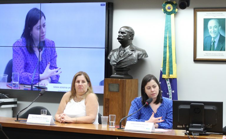 Audiência Pública - Combate ao trabalho análogo à escravidão de pessoas com deficiência. Diretora dos Direitos da Pessoa com Deficiência da Secretaria Nacional dos Direitos da Pessoa do Ministério dos Direitos Humanos e da Cidadania, Naira Rodrigues Gaspar. Dep. Sâmia Bomfim (PSOL-SP)