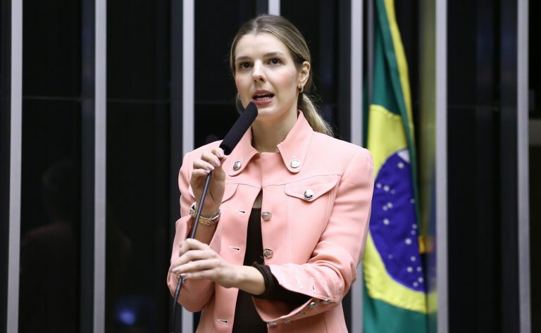 Deputada Luísa Canziani fala ao microfone