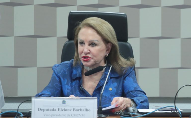 Deputada Elcione Barbalho fala ao microfone