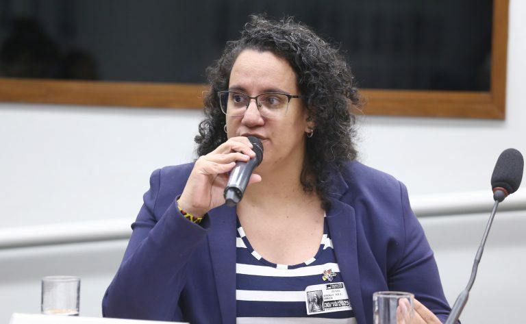 Audiência Pública - As contribuições de crianças e adolescentes para a COP30. Coordenadora-Geral de Enfrentamento ao Trabalho Infantil - Ministério de Direitos Humanos e da Cidadania, Verena Fadul dos Santos Arruda.